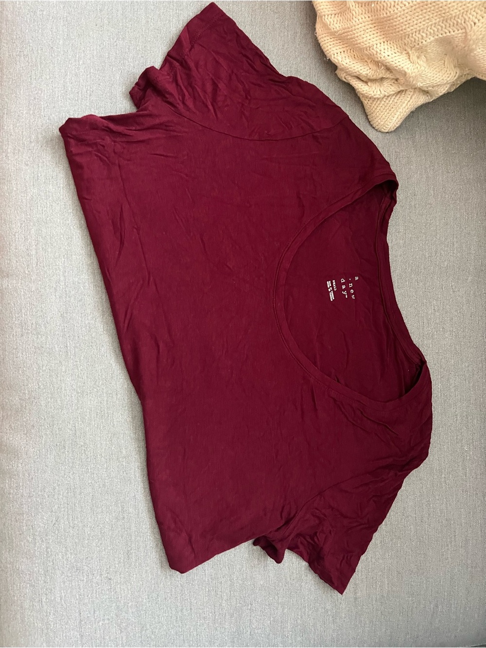 a new day Scoop Neck Tee in Burgundy